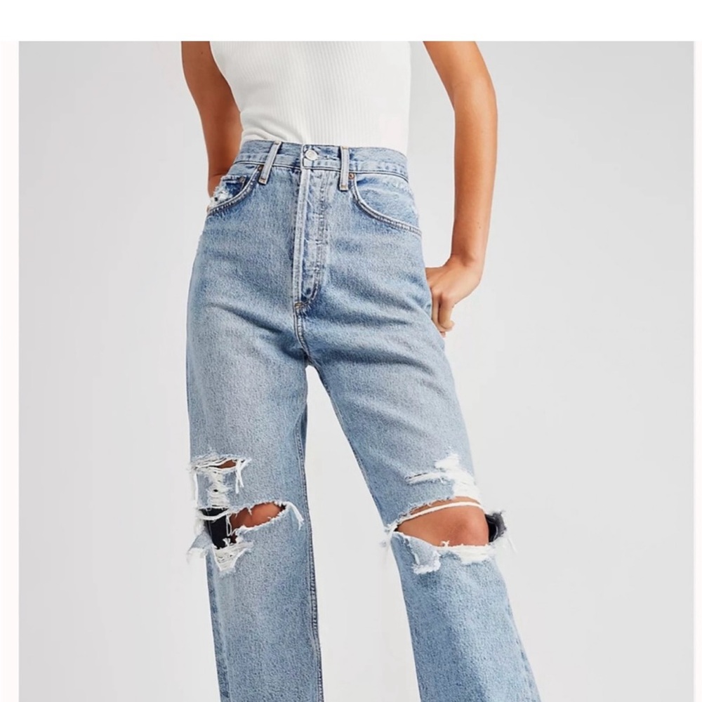 Women's Light Blue Ripped Jeans